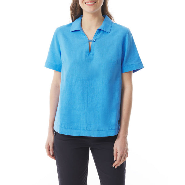 MOUSQUETON Lazenn Plain Sailor Collar Blouse in Sky Blue