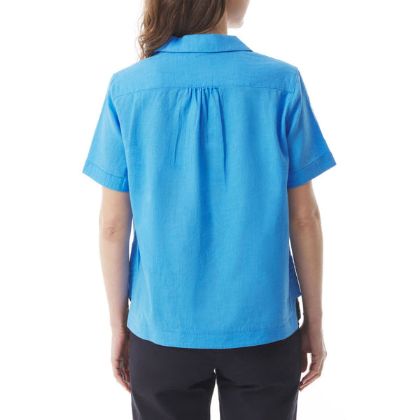 MOUSQUETON Lazenn Plain Sailor Collar Blouse in Sky Blue