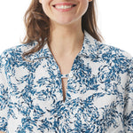 MOUSQUETON Lazenn Fish Print Sailor Collar Blouse in Abyss Blue