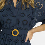 MISS JUNE Apoline Long Dress in Navy