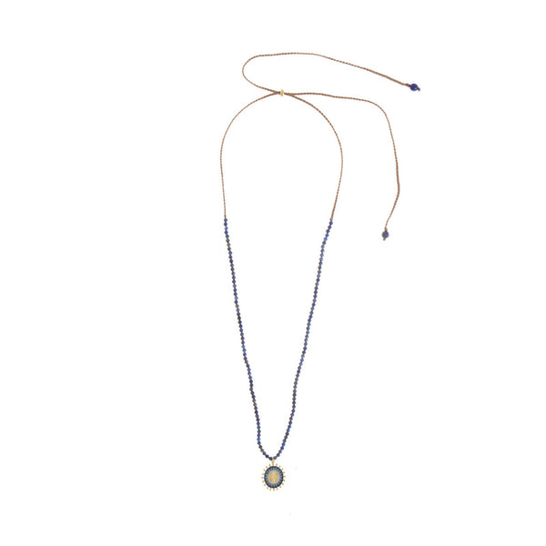 ARTISUN Sunburst Long Thread Necklace in Blue/Rainbow