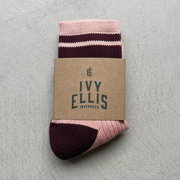 IVY ELLIS Womens Vintage Cotton Sport Socks in Marcarella
