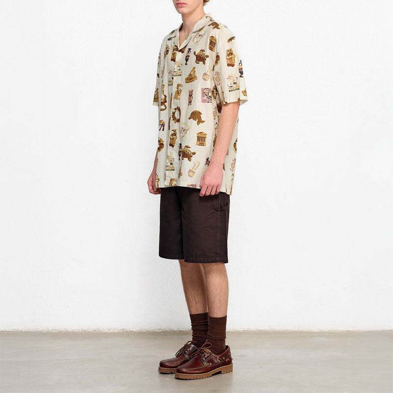 EDMMOND STUDIOS Magnets Short Sleeve Shirt in Plain Off White