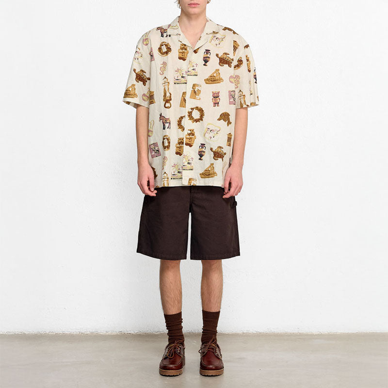 EDMMOND STUDIOS Magnets Short Sleeve Shirt in Plain Off White
