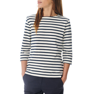 MOUSQUETON Marina Stripe Top in Ecru/Navy