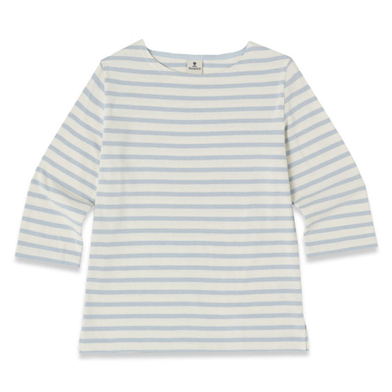 MOUSQUETON Marina Stripe Top in Ecru/Pale Blue