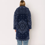 BERENICE Fur Bandana Coat in Navy
