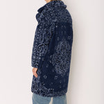 BERENICE Fur Bandana Coat in Navy