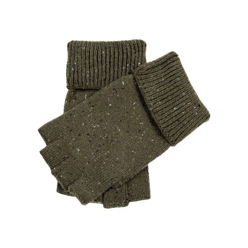 DENTS Lymington Fingerless Gloves in Olive