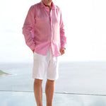 PINK HOUSE MUSTIQUE 100% Linen Casual Shorts  in White