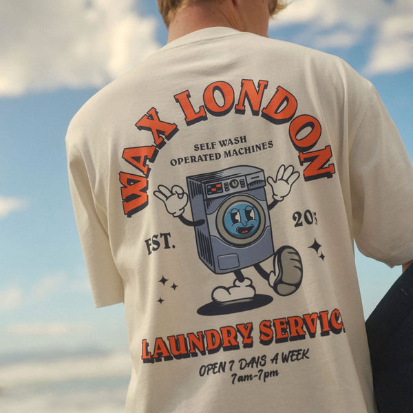 WAX LONDON Milton Short Sleeve Tee in Off/White