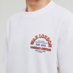 WAX LONDON Milton Short Sleeve Tee in Off/White