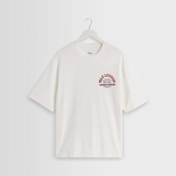 WAX LONDON Milton Short Sleeve Tee in Off/White