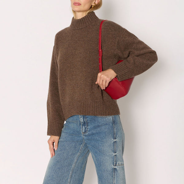 BERENICE Mimosa Loose Round-Neck Sweater in Mocha
