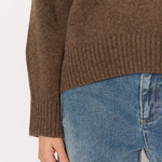 BERENICE Mimosa Loose Round-Neck Sweater in Mocha