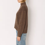 BERENICE Mimosa Loose Round-Neck Sweater in Mocha