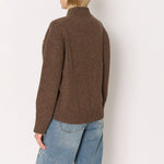 BERENICE Mimosa Loose Round-Neck Sweater in Mocha