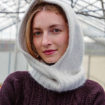 QUINTON & CHADWICK Angora Hooded Cowl in Moon