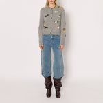 BERENICE MyAnimals Round-Neck Cardigan in Grey Melange