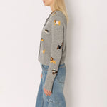 BERENICE MyAnimals Round-Neck Cardigan in Grey Melange