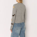 BERENICE MyAnimals Round-Neck Cardigan in Grey Melange