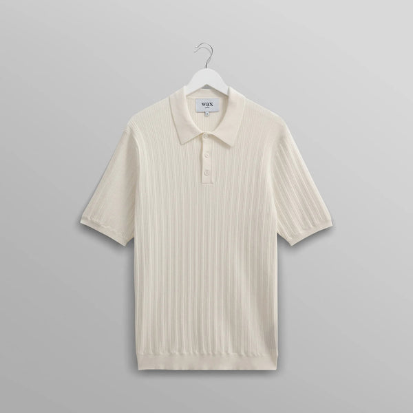 WAX LONDON Naples Short Sleeve Polo in Ecru