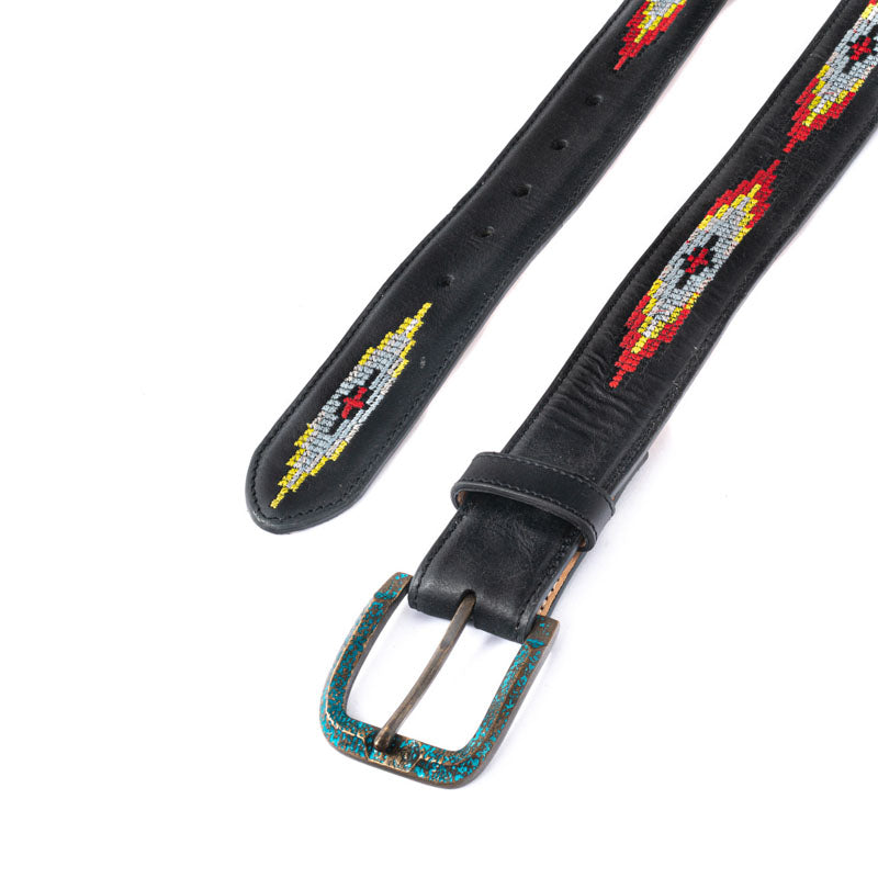 MEXICANA Navajo Cruz Belt in Black