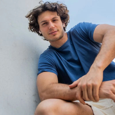 BILLYBELT Garment Dyed T Shirt in Marine Blue