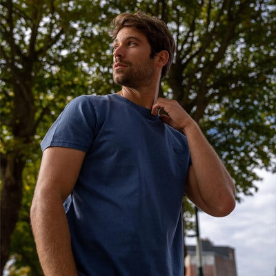 BILLYBELT Garment Dyed T Shirt in Marine Blue