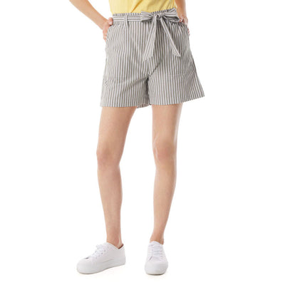 MOUSQUETON Noeline Striped Short in Sage Green/White