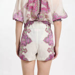MISS JUNE Noema Printed Shorts in Pink
