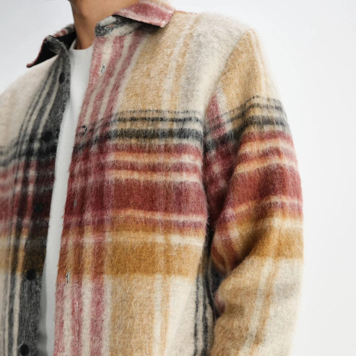WAX LONDON Nolan Overshirt in Natural and Multicolour