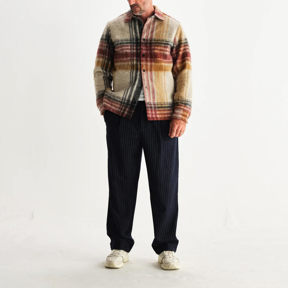 WAX LONDON Nolan Overshirt in Natural and Multicolour
