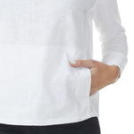 MOUSQUETON Odet Blouse with Asymmetrical Collar in White