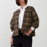 ORFEO Alyzia Check Jacket in Chocolate