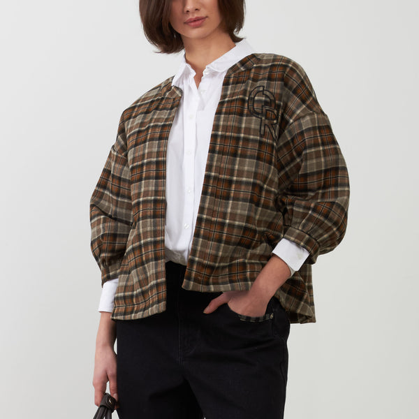 ORFEO Alyzia Check Jacket in Chocolate
