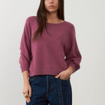 ORFEO Maeva Angora and Wool Blend Boat Neck Jumper in Vine