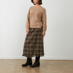 ORFEO Whitney Tartan Wrap Fringe Skirt in Black