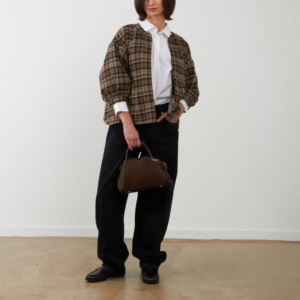 ORFEO Alyzia Check Jacket in Chocolate