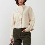 ORFEO Arnold Tie Neck Shirt in Ivory