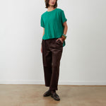 ORFEO Nora Corduroy Cropped Trousers in Chocolate