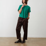 ORFEO Nora Corduroy Cropped Trousers in Chocolate