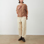ORFEO Nora Corduroy Cropped Trousers in Ecru