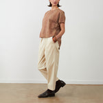 ORFEO Nora Corduroy Cropped Trousers in Ecru