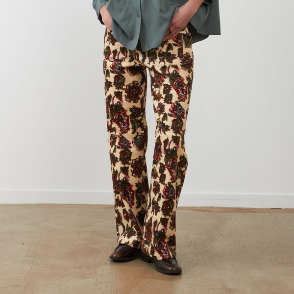 ORFEO Canelle Corduroy Floral Trousers in Multi