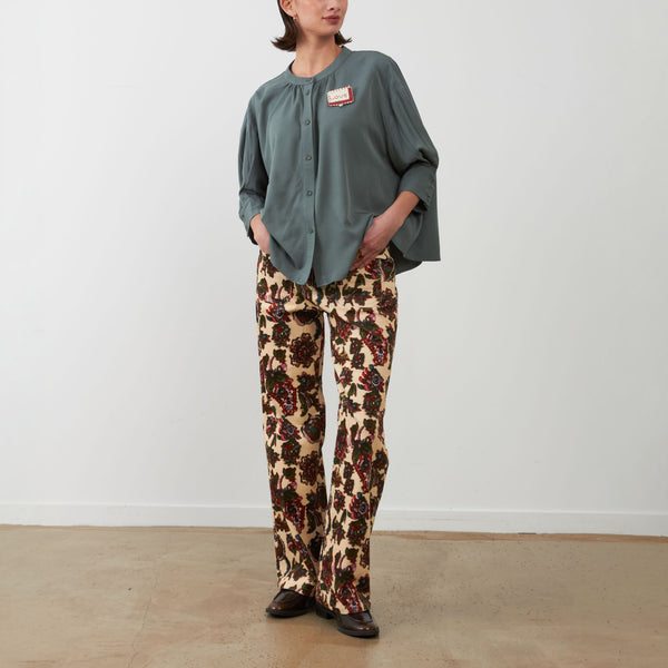 ORFEO Canelle Corduroy Floral Trousers in Multi