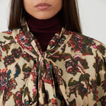 ORFEO Lisa Floral Tie Neck Blouse in Multi