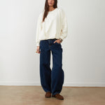 ORFEO Grayson Barrel Leg Cropped Jeans in Denim