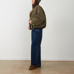 ORFEO Janice Bomber Jacket with Faux Fur Lining in Khaki