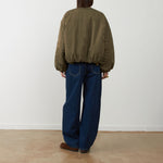ORFEO Janice Bomber Jacket with Faux Fur Lining in Khaki